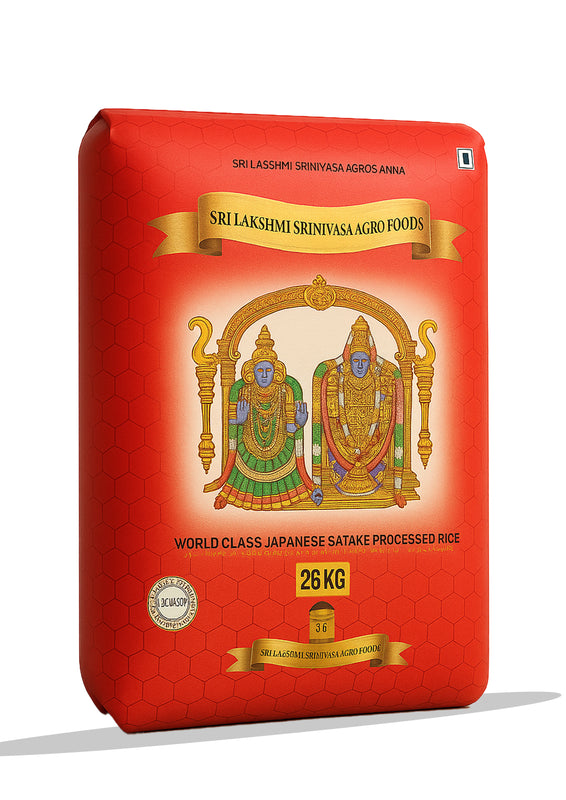 SLS Red Sona Masoori Old Steam Rice – 26kg 24-Month Aged | Kalki Rice