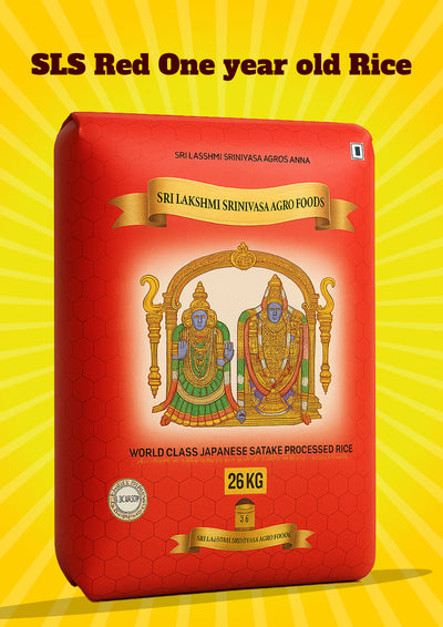 SLS Red Sona Masoori Old Steam Rice – 26kg 24-Month Aged | Kalki Rice
