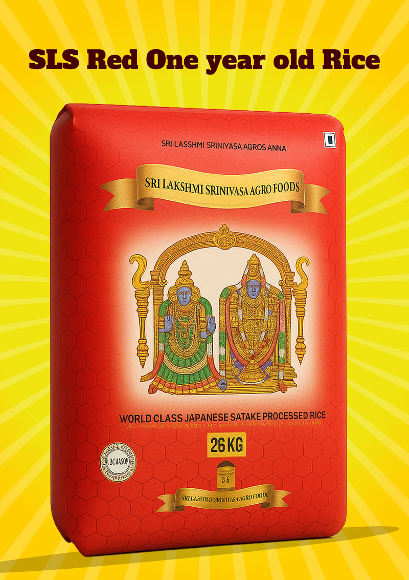 SLS Red Sona Masoori Old Steam Rice – 26kg 24-Month Aged | Kalki Rice